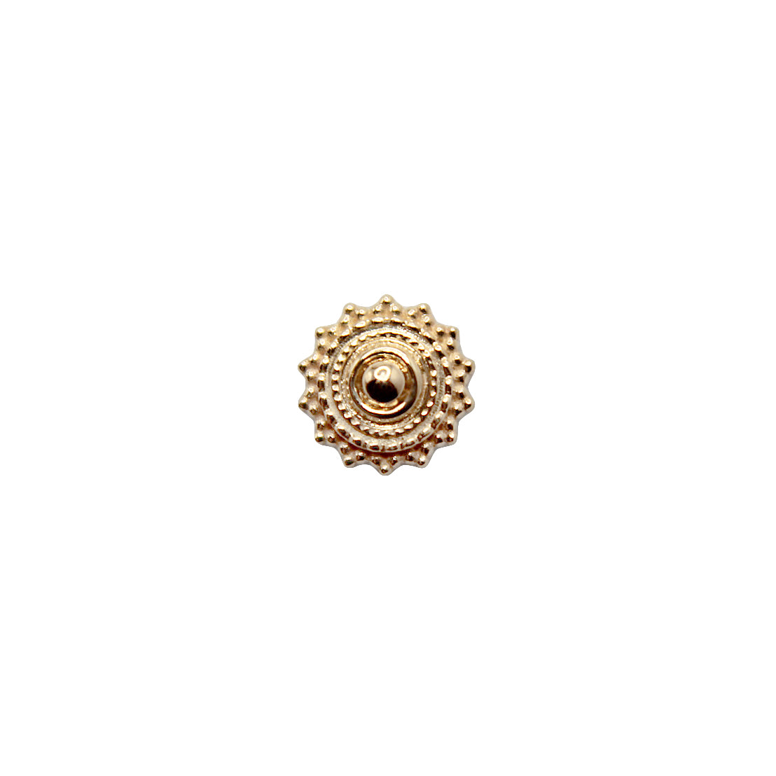 Yellow Gold bead afghan. Small stud. Jewelry Stud. Yellow Gold. Earring. Cartilage Earring. Nostril Jewelry. Gold Jewelry. BVLA. Body Vision Los Angeles Jewelry. Brooklyn Piercing Jewelry