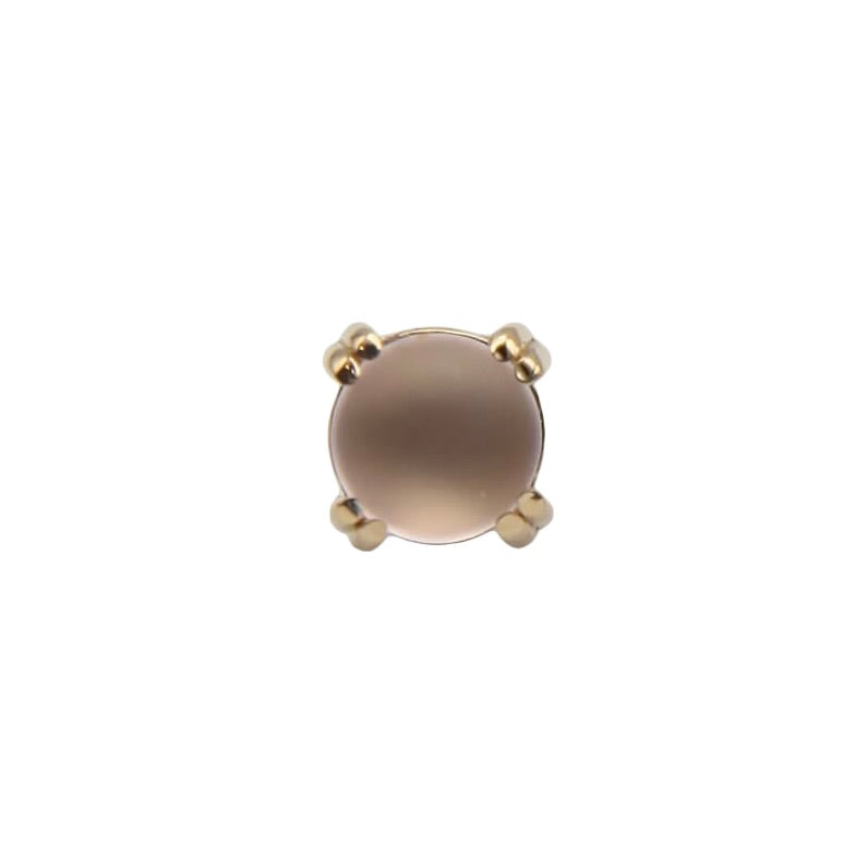 BVLA's "Cab Prong" in 14k Yellow gold with a Sandblasted Rose Quartz
