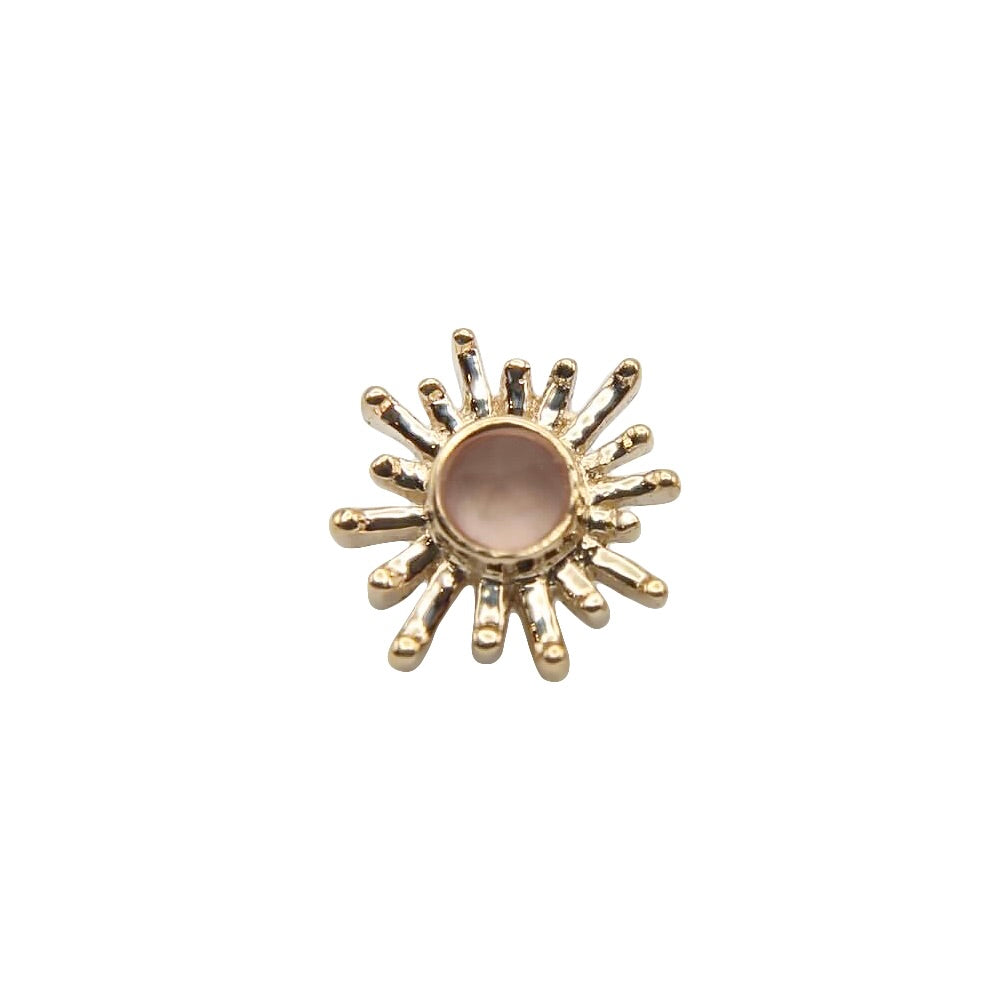 BVLA's "Sun Ray" in 14k Yellow gold with a Sandblasted Rose Quartz