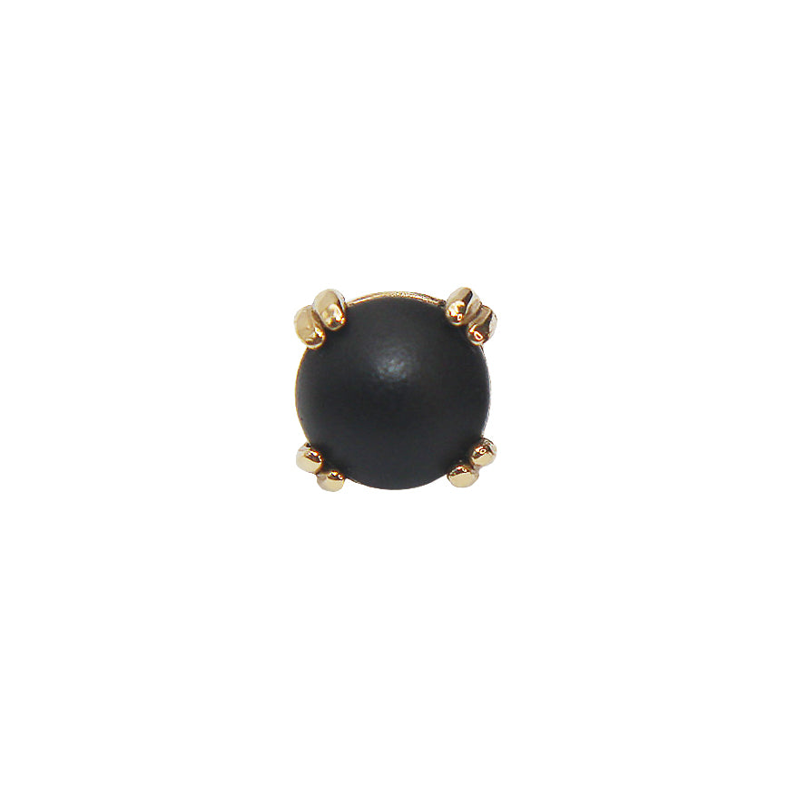 BVLA's "Cab Prong" in 14k Yellow gold with a Sandblasted Onyx