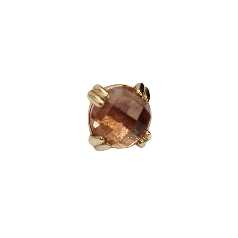 
                  
                    BVLA's "Cab Prong" in 14k Yellow gold with a Rose Cut Oregon Sunstone
                  
                