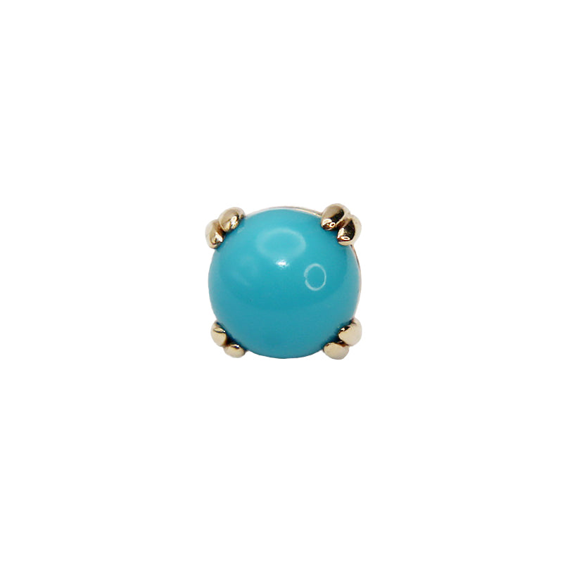 BVLA's "Cab Prong" in 14k Yellow gold with a Turquoise
