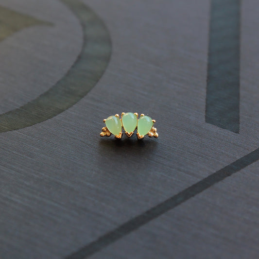 BVLA 3 Gem Pear Panaraya with Chrysoprase Threaded End