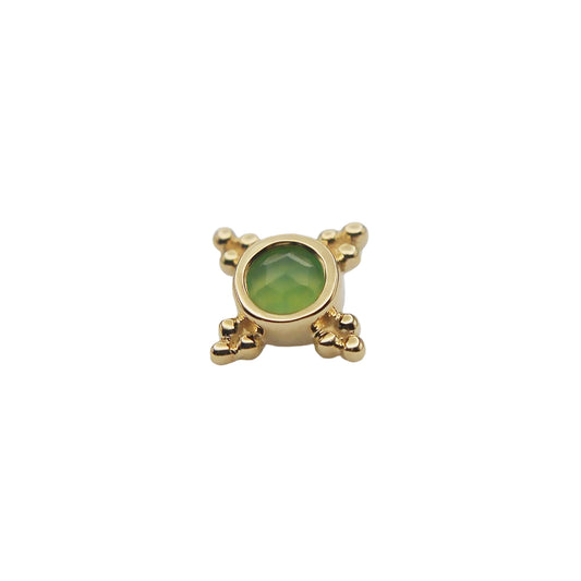 BVLA 6mm Mini Kandy with Rose Cut Chrysoprase Threaded End