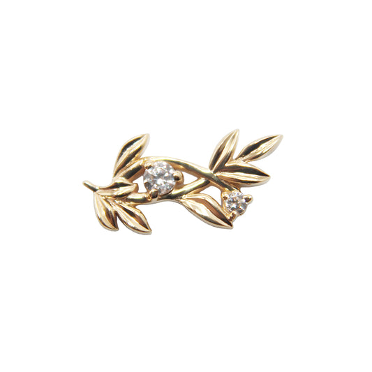 Yellow Gold Cubic Zirconia Jessamine. Jewelry Stud. Yellow Gold. Earring. Cartilage Earring. Gold Jewelry. BVLA. Body Vision Los Angeles Jewelry. Brooklyn Piercing Jewelry