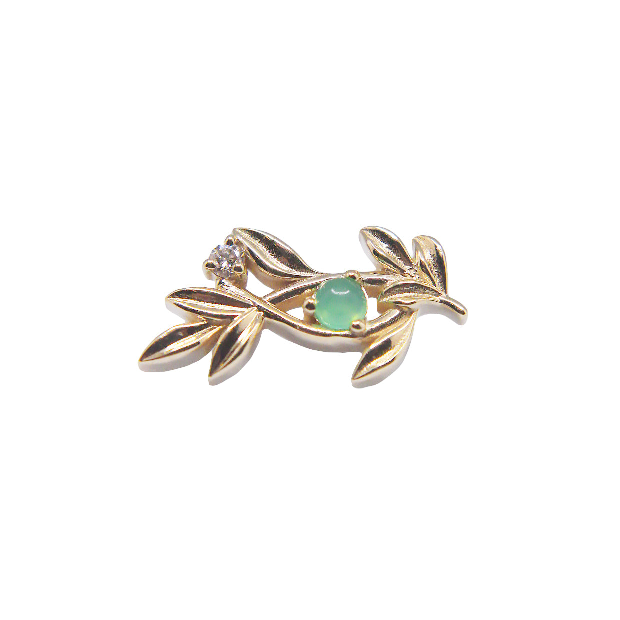 BVLA Jessamine with Chrysoprase & Diamond Threaded End