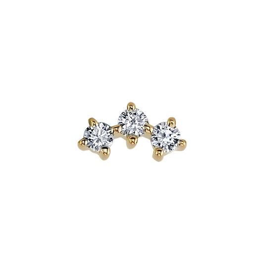 BVLA's "Muse" in 14k Yellow gold with 3 CZ