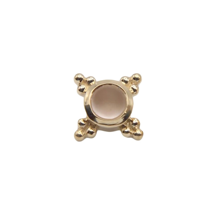 BVLA's "Mini Kandy" in 14k Yellow gold with a Sandblasted Rose Quartz
