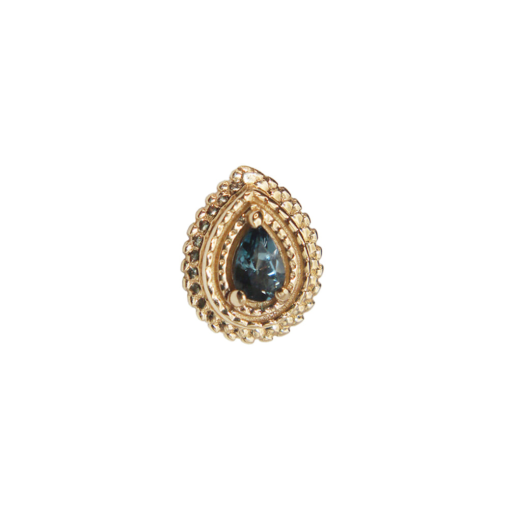 
                  
                    BVLA's "Afghan Pear" in 14k Yellow gold with London Blue Topaz Pear cut stone
                  
                