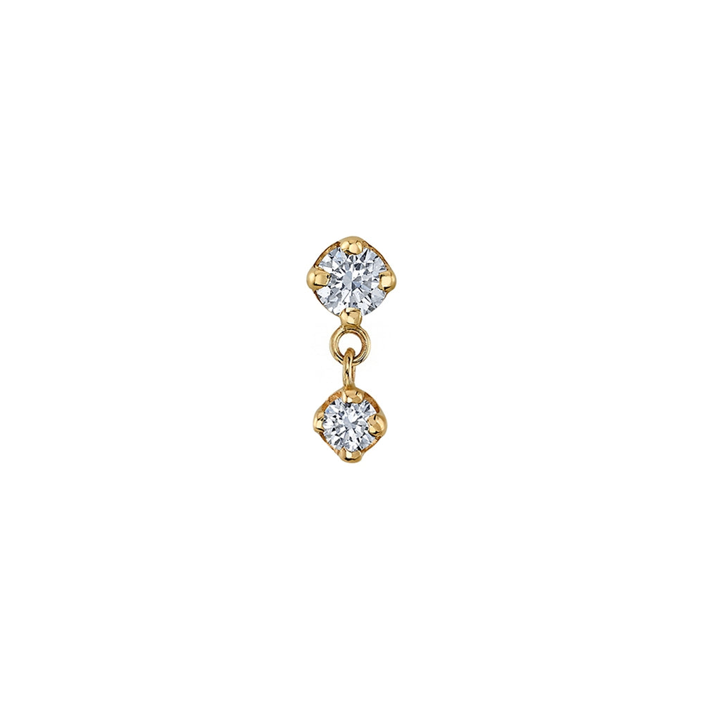 
                  
                    BVLA's "Duet" in 14k Yellow Gold gold with 1 CZ and 1 CZ attached by 2 chain links
                  
                