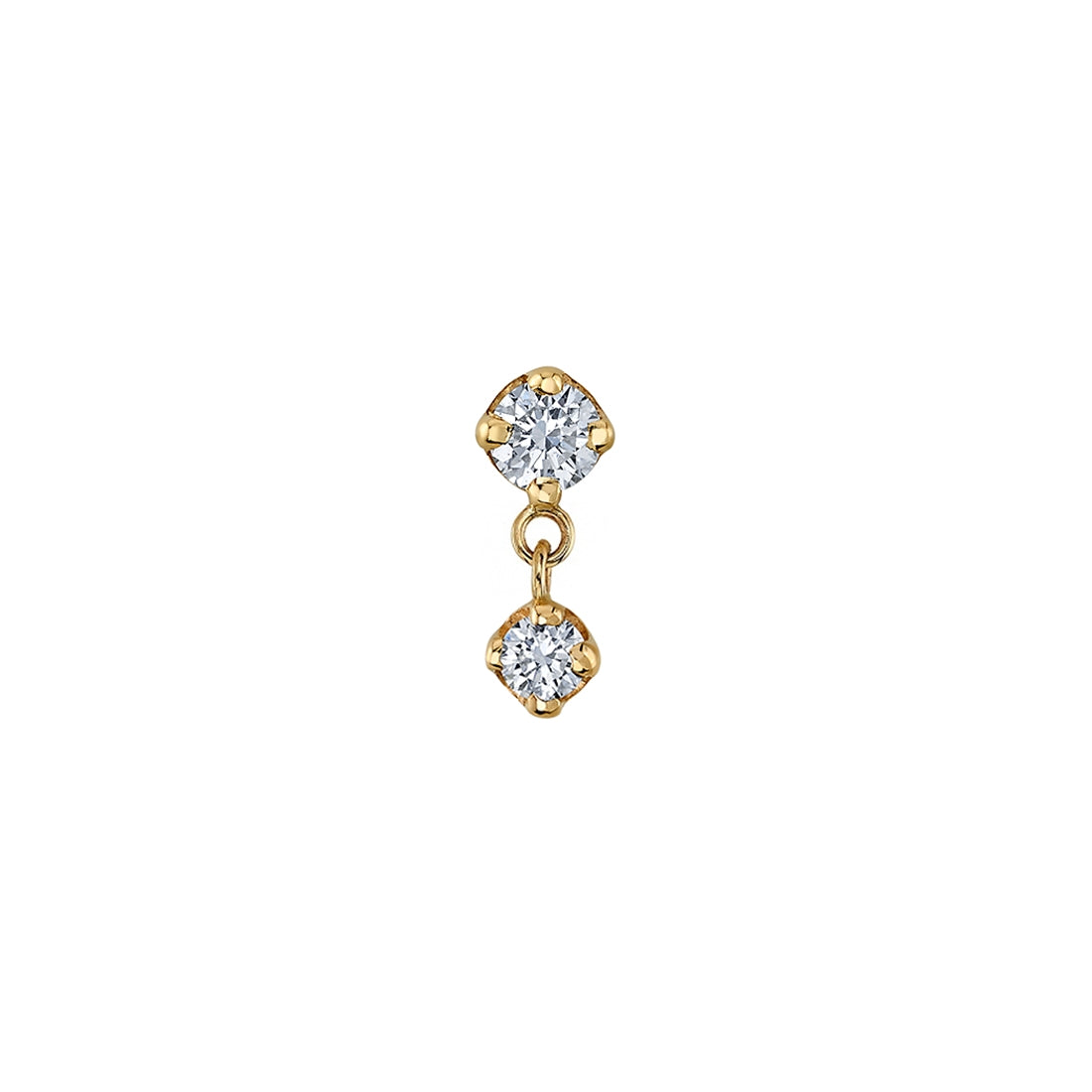 
                  
                    BVLA's "Duet" in 14k Yellow Gold gold with 1 CZ and 1 CZ attached by 2 chain links
                  
                