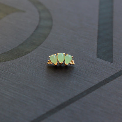 NEW BVLA 3 Gem Pear Panaraya with Chrysoprase Threaded End