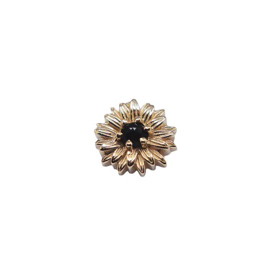 BVLA Chrysanthemum with Rose Cut Onyx Threaded End