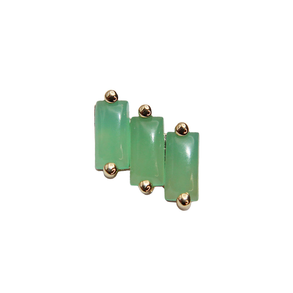 BVLA's "Liara" in 14k Yellow gold with 3 Chrysoprase