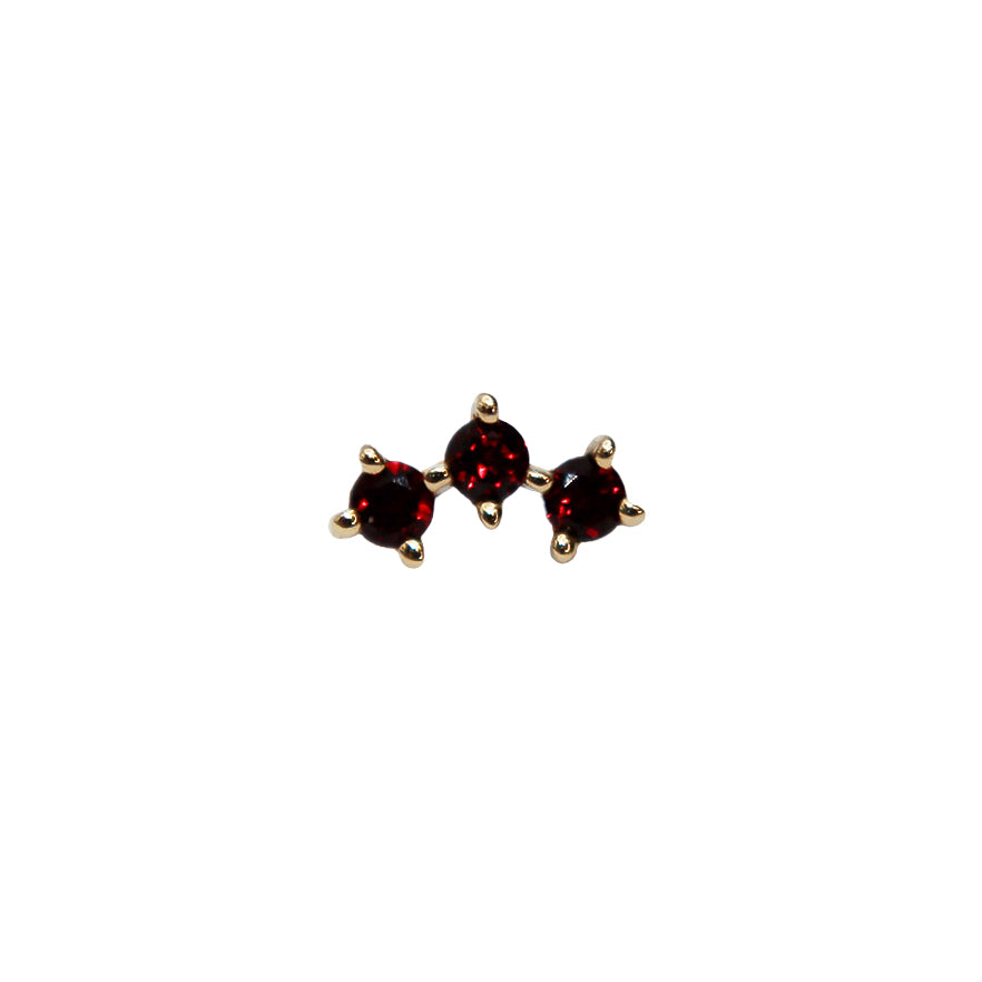 BVLA's "Muse" in 14k Yellow gold with 3 Garnet