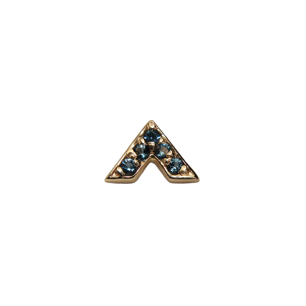 BVLA's "Micro Pave V" in 14k Yellow gold with 5 London Blue Topaz