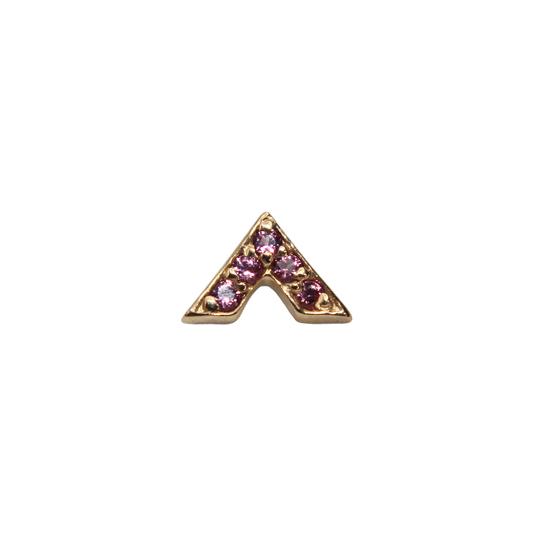 
                  
                    BVLA's "Micro Pave V" in 14k Yellow gold with 5 Rhodolite
                  
                