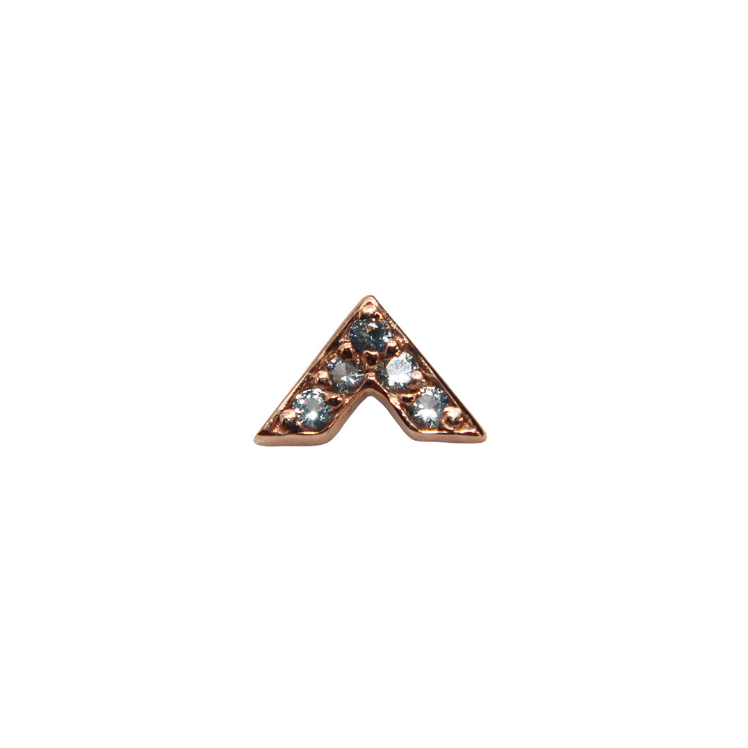 
                  
                    BVLA's "Micro Pave V" in 14k Rose gold with 5 Swiss blue topaz
                  
                