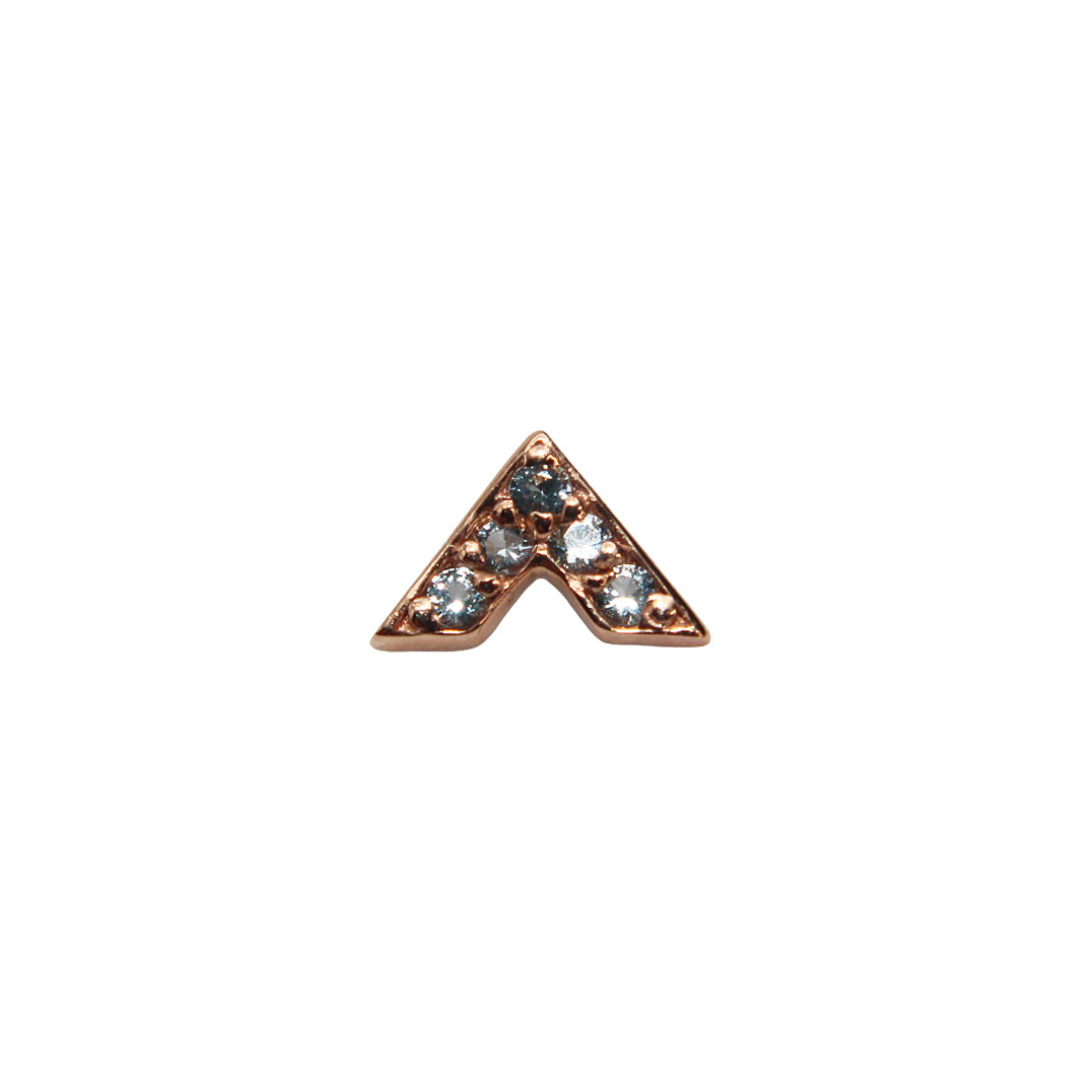 BVLA's "Micro Pave V" in 14k Rose gold with 5 Swiss blue topaz