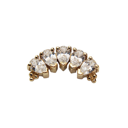 BVLA's "Pear Panaraya" in 14k Yellow gold with 5 CZ Pear cut stones