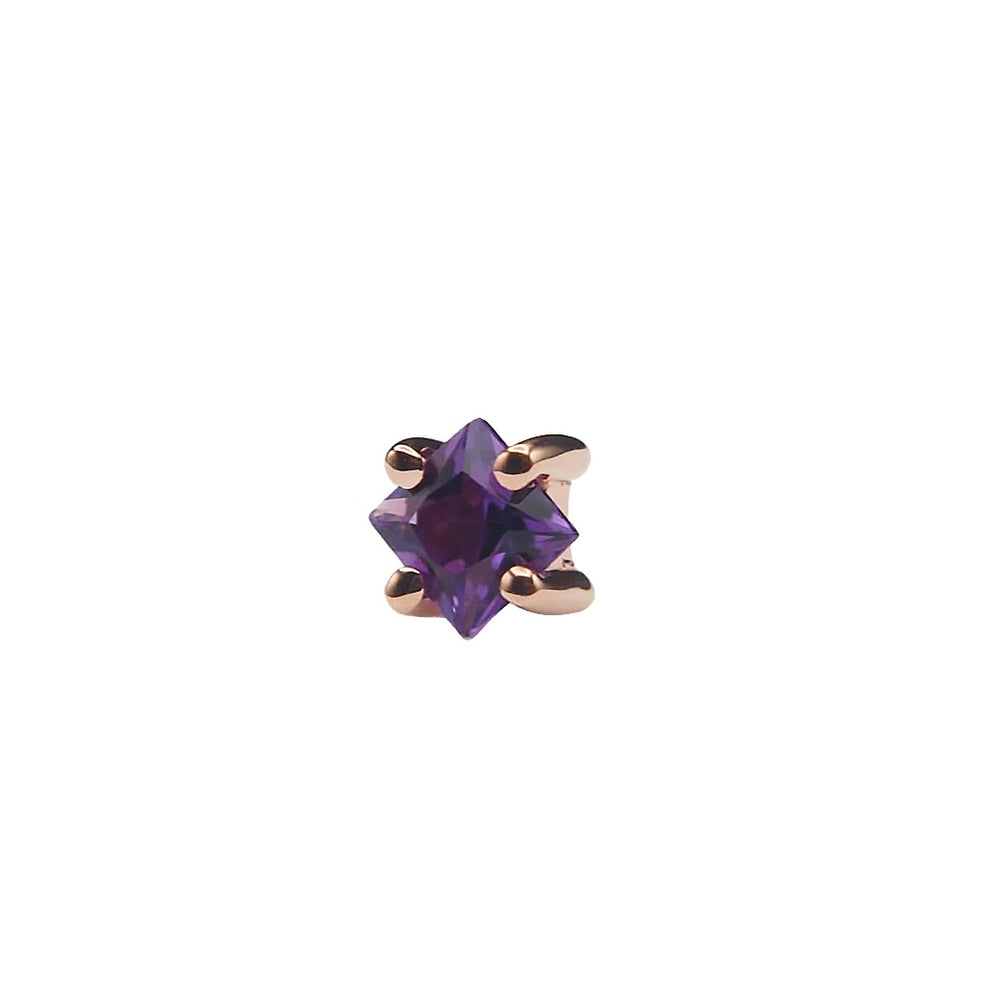 
                  
                    BVLA's "Princess Prong with Gem on Axis" in 14k Rose gold with Amethyst
                  
                