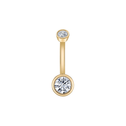 BVLA's "Classic Bezel Navel Curve" shown in 14k Yellow gold with CZ